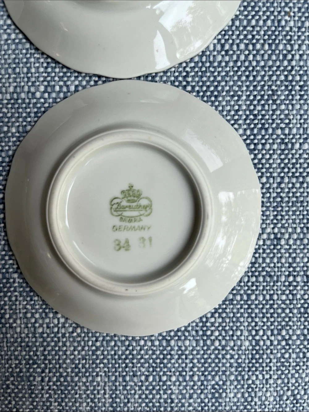 Vintage Butter Pats 6 Flowers Porcelain Gold Gilt Rim Bareuther German Mini
